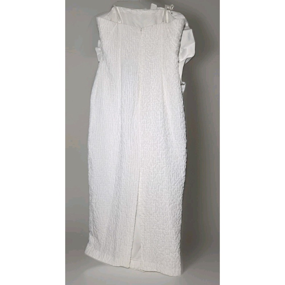 Antonio Melani One Shoulder Ruffle Sheath Midi Dress White Size 8 - Picture 2 of 9
